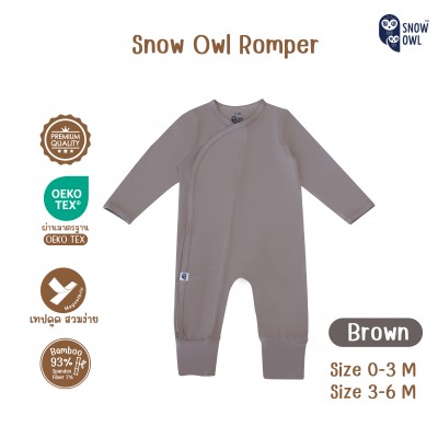 Snow Owl เสื้อผ้าเด็ก ชุด Romper แขน-ขายาว เด็ก 0-3 เดือน - Brown